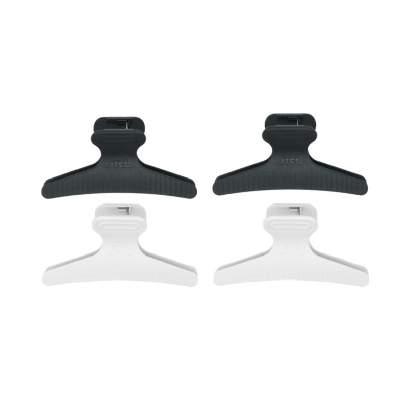BT8647-JRL 4-Jaw Hair Clips - 2 Black & 2 White