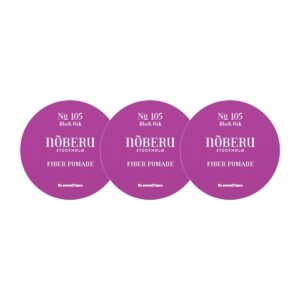 3 st Noberu Fiber Pomade 80 ml mot vit bakgrund