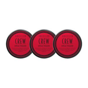 3 st American Crew Cream Pomade 85 g mot vit bakgrund