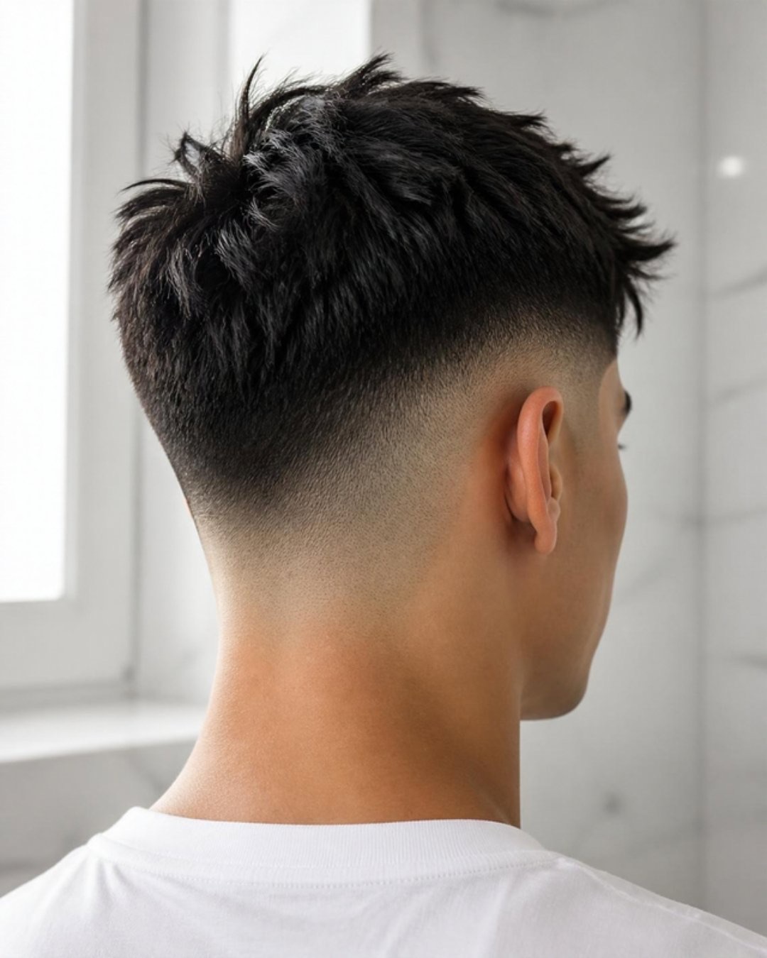 Nacke med nyklippt skin fade