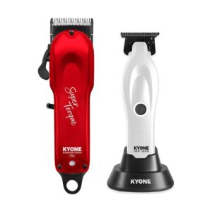 Kyone Ultima Stagger Tooth PRO Clipper och Kyone 360 Zero Trimmer Vit